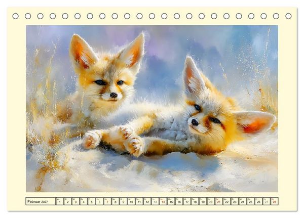 Produktbild: Fenneks. Kleine W&uuml;stenf&uuml;chse im Saharasand (Tischkalender 2027 DIN A5 quer), CALVENDO Monatskalender