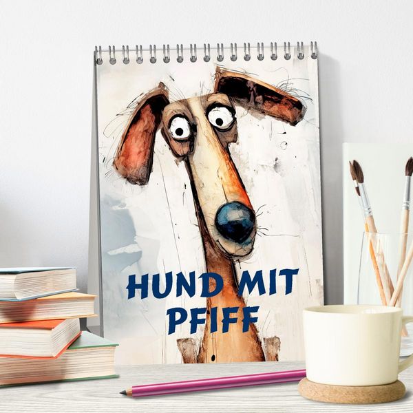 Produktbild: Hund mit Pfiff (Tischkalender 2026 DIN A5 hoch), CALVENDO Monatskalender