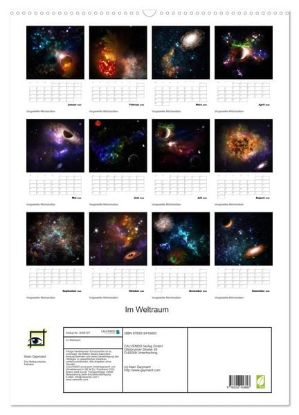 Produktbild: Im Weltraum (Wandkalender 2026 DIN A2 hoch), CALVENDO Monatskalender