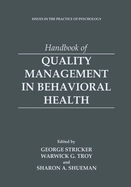 Produktbild: Handbook of Quality Management in Behavioral Health