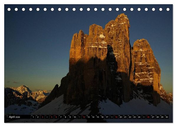 Produktbild: Die Drei Zinnen - Unesco Weltnaturerbe (Tischkalender 2026 DIN A5 quer), CALVENDO Monatskalender