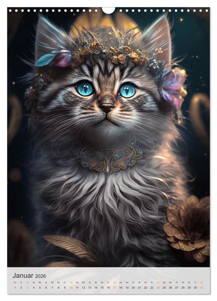 Produktbild: Boho Katzenbabys (Wandkalender 2026 DIN A3 hoch), CALVENDO Monatskalender
