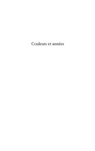 Produktbild: Couleurs et annees