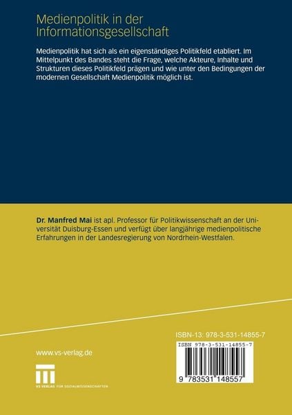 Produktbild: Medienpolitik in der Informationsgesellschaft