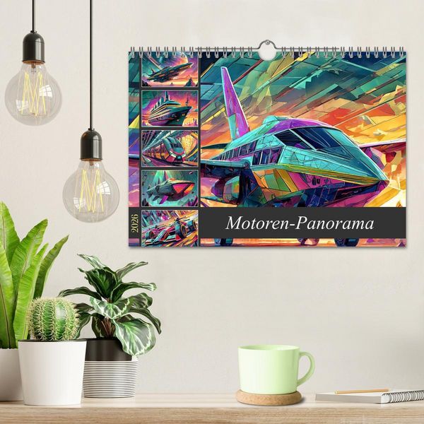 Produktbild: Motoren-Panorama (Wandkalender 2026 DIN A4 quer), CALVENDO Monatskalender