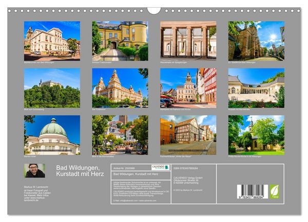 Produktbild: Bad Wildungen, Kurstadt mit Herz (Wandkalender 2026 DIN A3 quer), CALVENDO Monatskalender