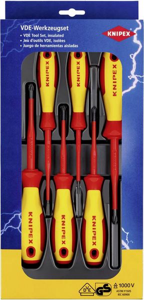 Produktbild: Knipex VDE Schraubendreher-Set Schlitz, Kreuzschlitz Phillips, Kreuzschlitz Pozidriv