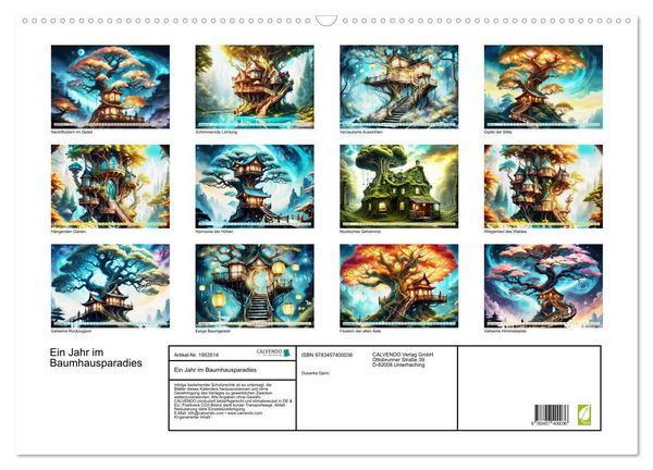 Produktbild: Ein Jahr im Baumhausparadies (Wandkalender 2026 DIN A2 quer), CALVENDO Monatskalender