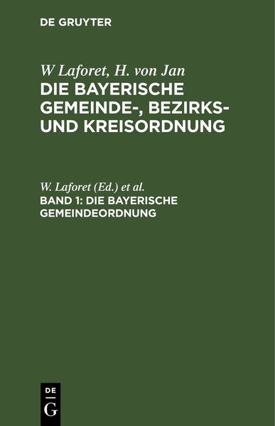 Produktbild: Die Bayerische Gemeindeordnung