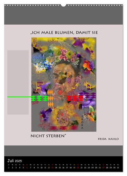 Produktbild: Frida Kahlo - Zitate im Dialog (Wandkalender 2025 DIN A2 hoch), CALVENDO Monatskalender