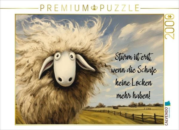 CALVENDO Puzzle Sturmschaf | 2000 Teile Lege-Größe 90x67cm Foto-Puzzle für glückliche Stunden