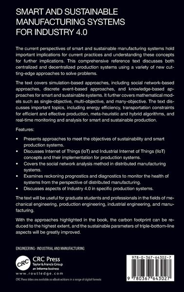 Produktbild: Smart and Sustainable Manufacturing Systems for Industry 4.0