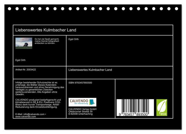 Produktbild: Liebenswertes Kulmbacher Land (Tischkalender 2026 DIN A5 quer), CALVENDO Monatskalender