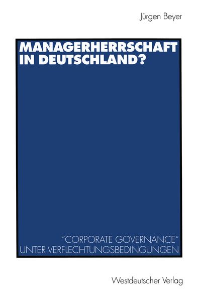 Produktbild: Managerherrschaft in Deutschland?