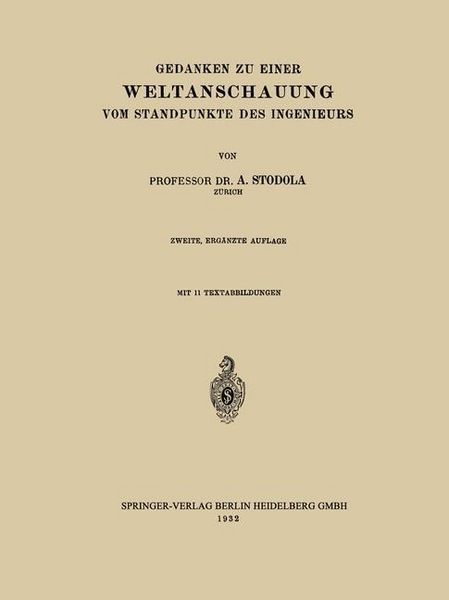 Produktbild: Gedanken zu Einer Weltanschauung vom Standpunkte des Ingenieurs