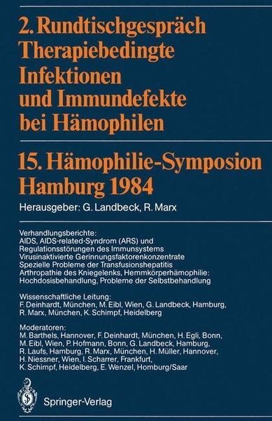 Produktbild: 2. Rundtischgespr&auml;ch Therapiebedingte Infektionen und Immundefekte bei H&auml;mophilen