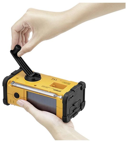 Produktbild: Sangean MMR-88 DAB+ Outdoorradio DAB+, UKW Notfallradio Akku-Ladefunktion, Taschenlampe, Solarpanel, Handkurbel Schwarz, Gelb