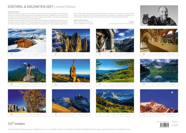Produktbild: S&uuml;dtirol & Dolomiten Exklusivkalender 2027