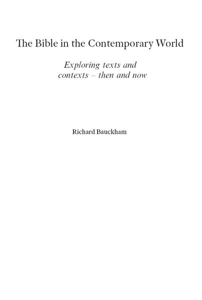 Produktbild: The Bible in the Contemporary World
