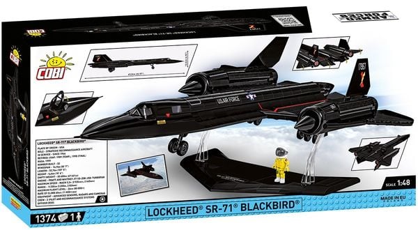 Produktbild: COBI Armed Forces 5891 - Lockheed SR-71 Blackbird, US Milit&auml;r Flugzeug, Bausatz 1:48, 1374 Klemmbausteine/1 Figur