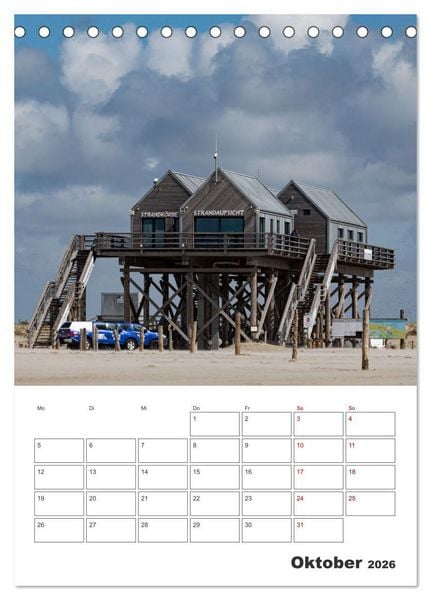Produktbild: Sankt Peter-Ording Sonne, Strand und Meer (Tischkalender 2026 DIN A5 hoch), CALVENDO Monatskalender