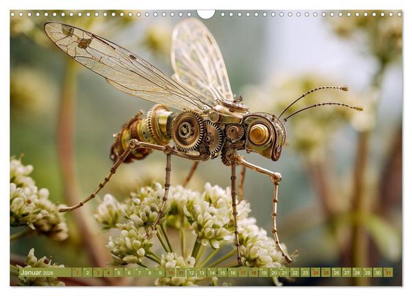 Produktbild: Insecta Mechanica. Fantastische Fl&uuml;gelwesen zwischen Technik und Natur (Wandkalender 2026 DIN A3 quer), CALVENDO Monatskalender