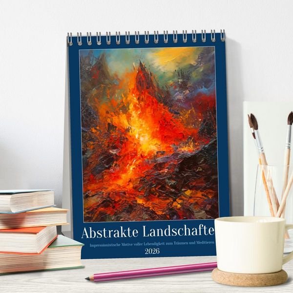Produktbild: Abstrakte Landschaften (Tischkalender 2026 DIN A5 hoch), CALVENDO Monatskalender