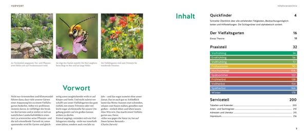 Quickfinder Artenvielfalt im Gartenjahr