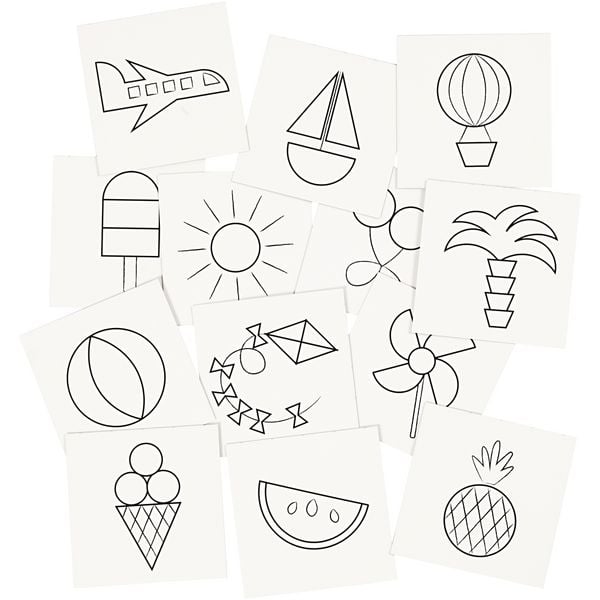Produktbild: Creativ Company Memo Spiel, Gr&ouml;&szlig;e 7x7 cm, 400 g, Wei&szlig;, Set mit 2x13 Motive