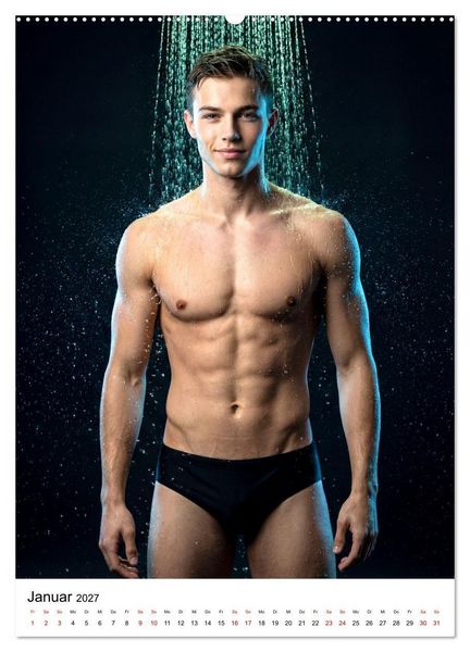 Produktbild: Im Bann des Wassers - Athletische &Auml;sthetik m&auml;nnlicher Schwimmer (Wandkalender 2027 DIN A2 hoch), CALVENDO Monatskalender