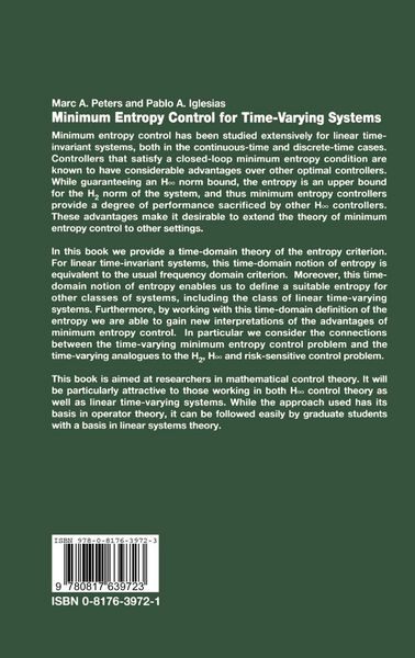 Produktbild: Minimum Entropy Control for Time-Varying Systems