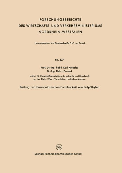 Produktbild: Beitrag zur thermoelastischen Formbarkeit von Poly&auml;thylen