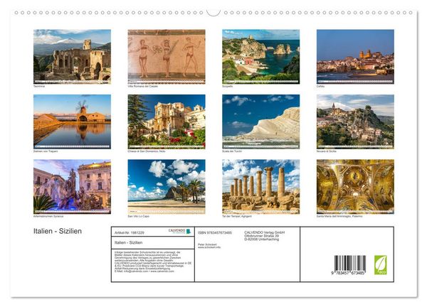 Produktbild: Italien - Sizilien (hochwertiger Premium Wandkalender 2026 DIN A2 quer), Kunstdruck in Hochglanz