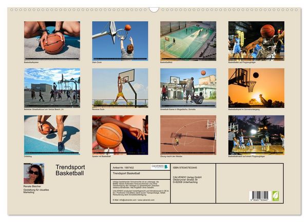 Produktbild: Trendsport Basketball (Wandkalender 2026 DIN A2 quer), CALVENDO Monatskalender