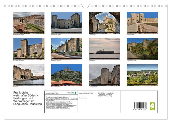 Produktbild: Frankreichs wehrhafter S&uuml;den - Festungen und Wehranlagen im Languedoc-Roussillon (Wandkalender 2026 DIN A3 quer), CALVENDO Monatskalender
