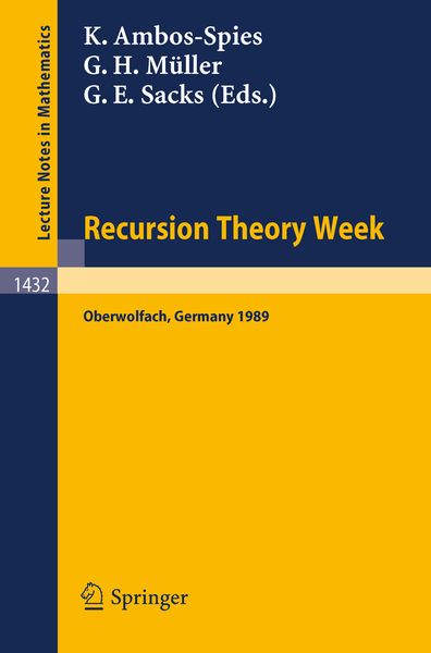 Produktbild: Recursion Theory Week