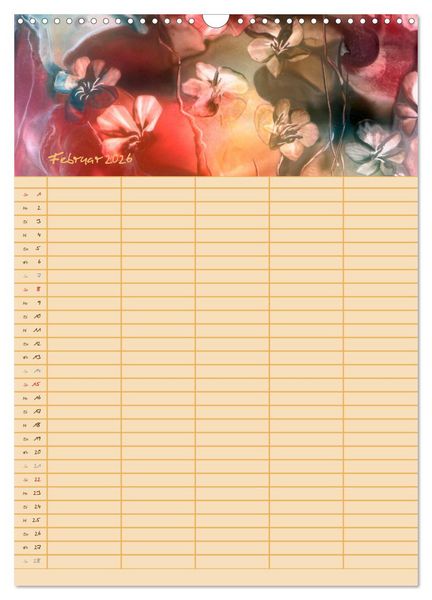 Produktbild: Bl&uuml;tenzauber - Familienplaner 2026 (Wandkalender 2026 DIN A3 hoch), CALVENDO Monatskalender