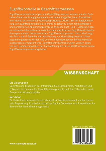 Produktbild: Zugriffskontrolle in Gesch&auml;ftsprozessen