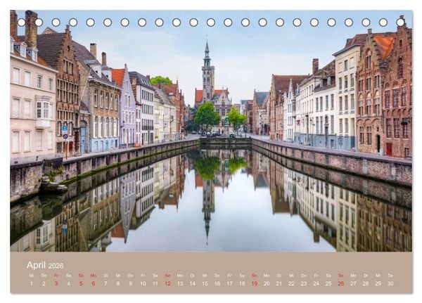Produktbild: Br&uuml;gge und Gent, eine Fotoreise durch die zwei Perlen Flanderns. (Tischkalender 2026 DIN A5 quer), CALVENDO Monatskalender