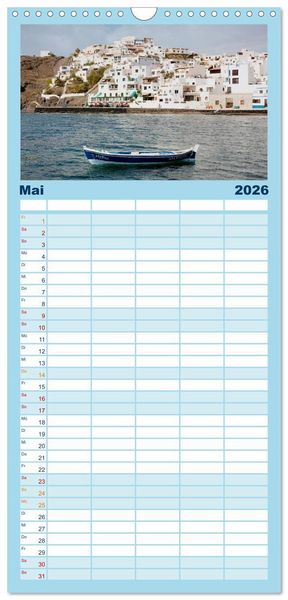Produktbild: Familienplaner 2026 - Fuerteventura mit 5 Spalten (Wandkalender, 21 x 45 cm) CALVENDO