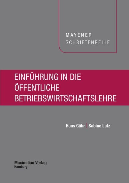 Produktbild: Einf&uuml;hrung in die &ouml;ffentliche Betriebswirtschaftslehre