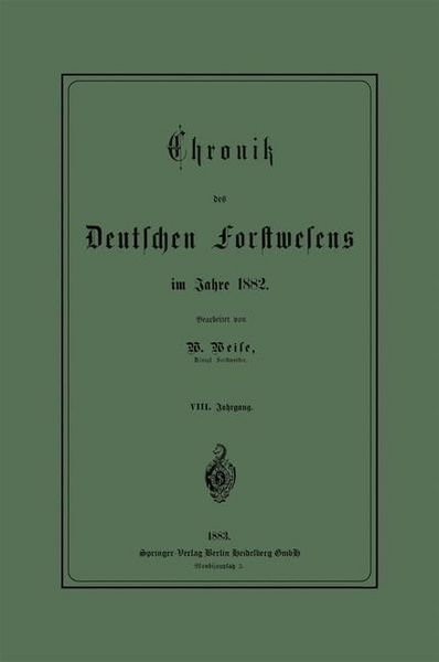 Produktbild: Chronik des Deutschen Forstwesens im Jahre 1882