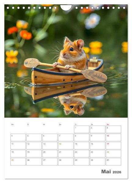 Produktbild: Adventure Hamster - Sportliche KI Hamster pr&auml;sentieren den Abenteuer-Sport (Wandkalender 2026 DIN A4 hoch), CALVENDO Monatskalender