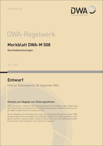 Produktbild: Merkblatt DWA-M 508 Geschiebemessungen (Entwurf)