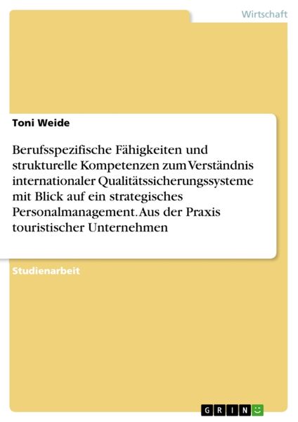 Produktbild: Qualit&auml;tsrelevante Bereiche des Personalmanagements, die sich auf ein in der Praxis touristischer Unternehmen anerkannte
