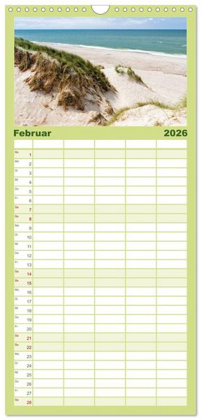 Produktbild: Familienplaner 2026 - J&uuml;tland. Zwischen Ringk&oslash;bing und Ribe mit 5 Spalten (Wandkalender, 21 x 45 cm) CALVENDO