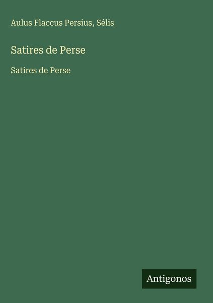 Produktbild: Satires de Perse