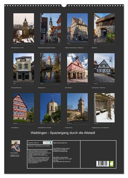 Produktbild: Waiblingen - Spaziergang durch die Altstadt (Wandkalender 2026 DIN A2 hoch), CALVENDO Monatskalender