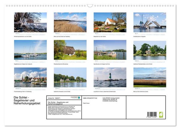 Produktbild: Die Schlei - Segelrevier und Naherholungsgebiet (Wandkalender 2026 DIN A2 quer), CALVENDO Monatskalender