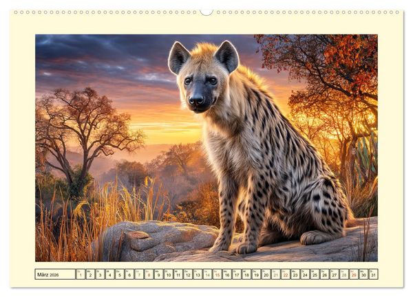 Produktbild: Afrikas Hy&auml;nen. Die kichernden Schatten der Savanne (Wandkalender 2026 DIN A2 quer), CALVENDO Monatskalender